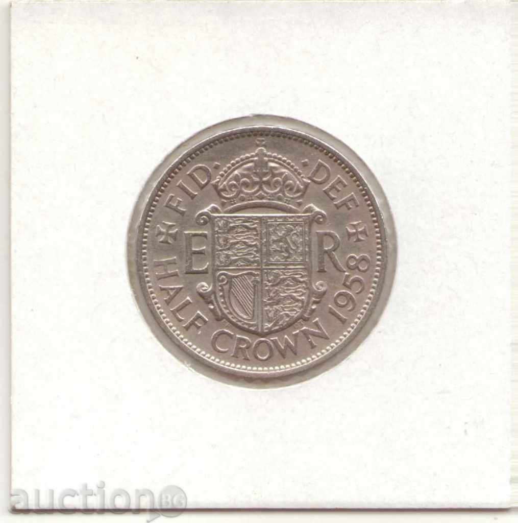 ++Regatul Unit-½ Coroană-1958-KM# 907-Elizabeth II