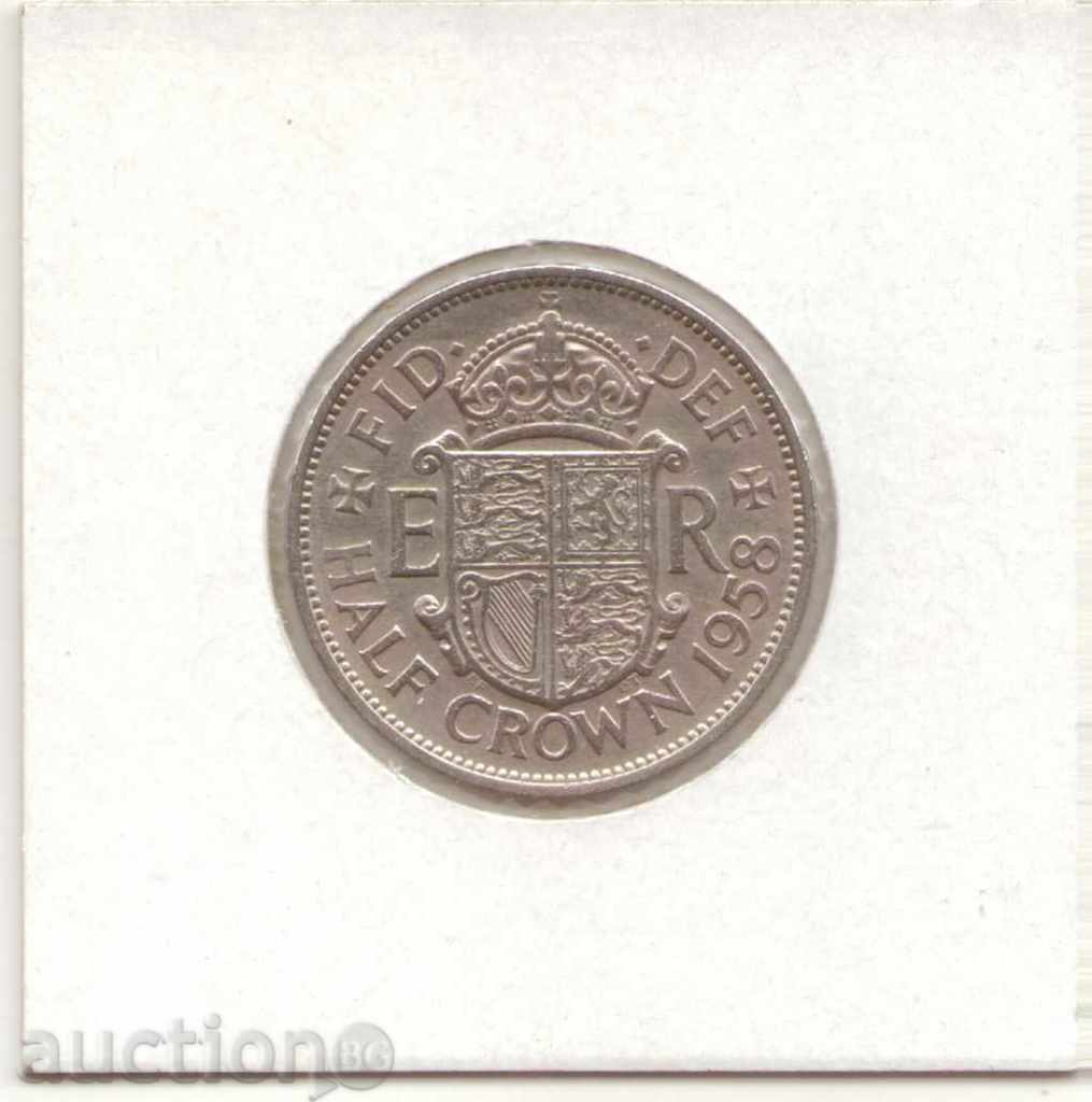 ++Ηνωμένο Βασίλειο-½ Crown-1958-KM# 907-Elizabeth II ++Ηνωμένο Βασίλειο-½ Crown-1958-KM# 907-Elizabeth II