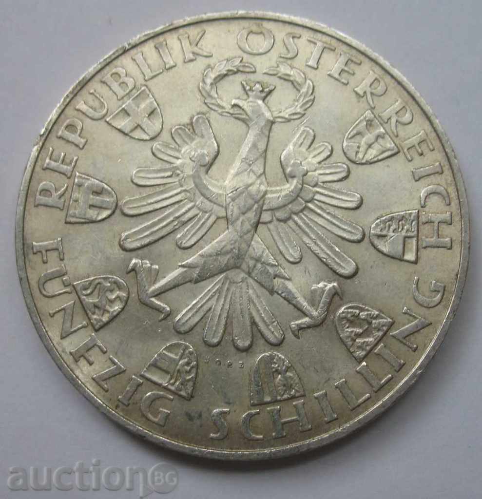 50 шилинга сребро Австрия 1959 - сребърна монета