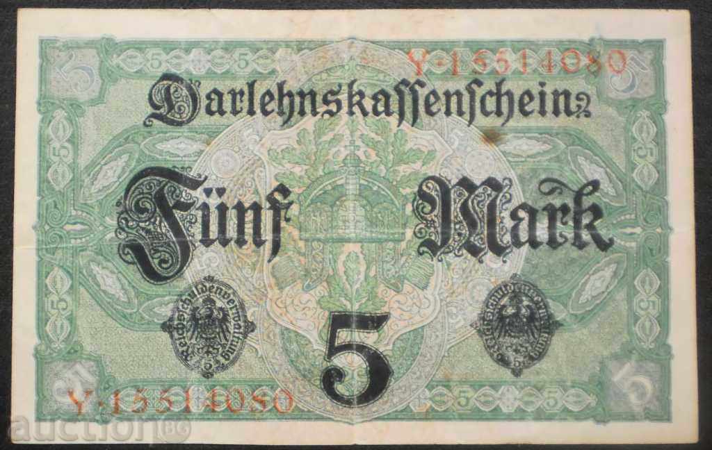 Банkнота Германия 5 Мapk 1917 VF с цена € 3.58 | 7.00 лв. Банkнота Германия 5 Мapk 1917 VF с цена € 3.58 | 7.00 лв.