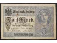 Banknota Germania 5 Mapk 1917 VF