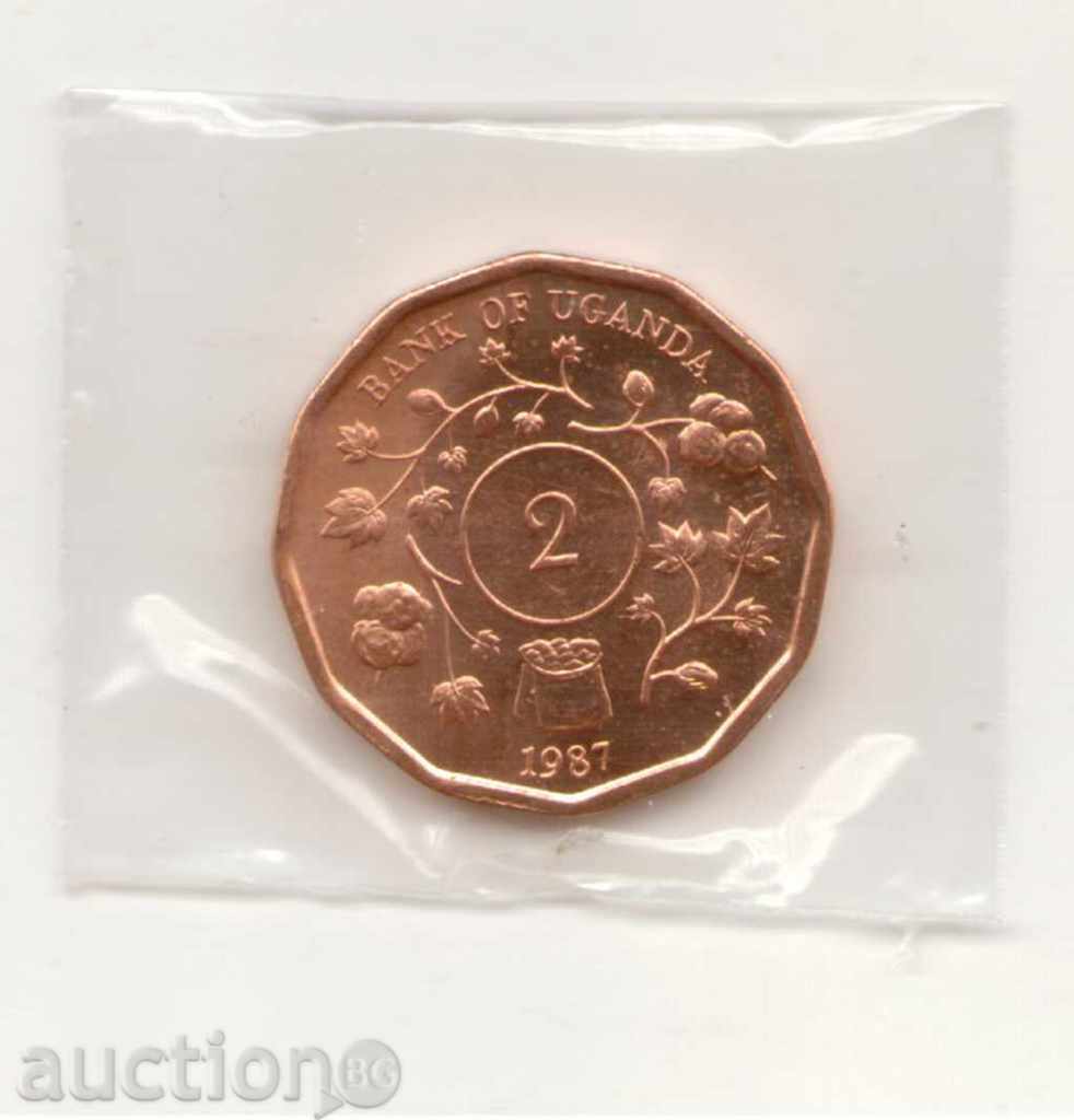 +Uganda-2 Shillings-1987-KM# 28