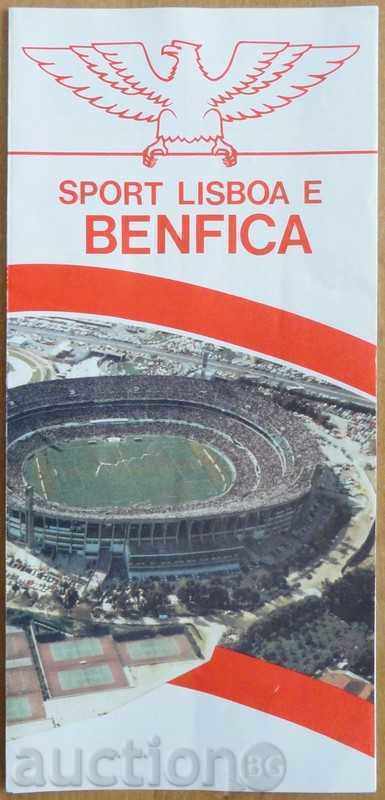 Broșura de fotbal Benfica Broșura de fotbal Benfica