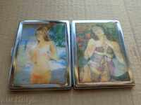 Cigarette box, snuff box with changing babes, erotic cigarette