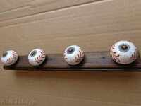 Porcelain balls for a bean cupboard, fittings, handles, blues