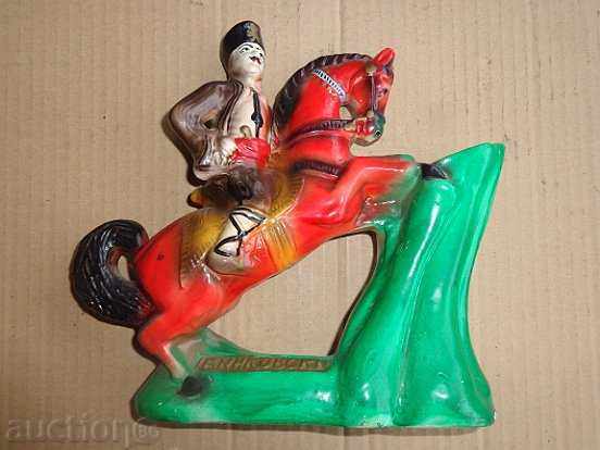 Vase with a figure of voivoda Georgi Benkovski on horse, statuette