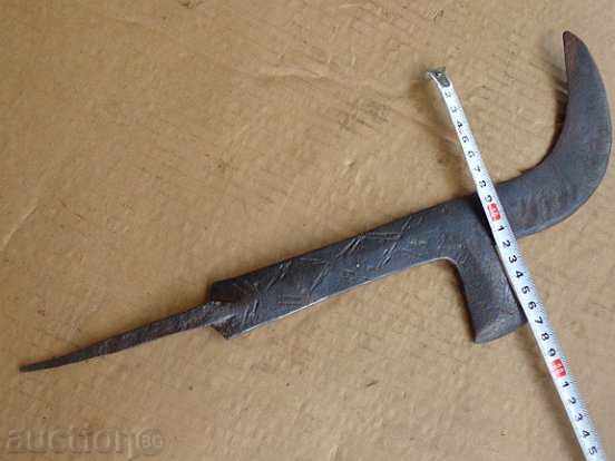 Delivery of An old hand-forged hammer with primitive engravings, wrought iron