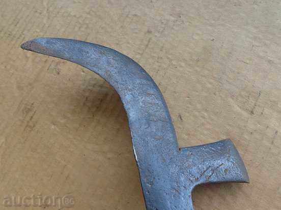 An old hand-forged hammer with primitive engravings, wrought iron - 5
