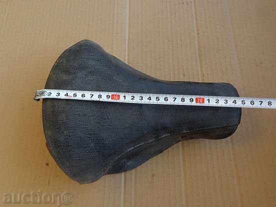 Auction Old leather seat for bicycle, wheel Auction Old leather seat for bicycle, wheel