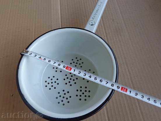 Old enamelled colander, enamelled vessel, Bulgaria - 7 Old enamelled colander, enamelled vessel, Bulgaria - 7
