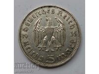 5 марки сребро Германия 1935 D III Райх сребърна монета №84