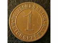 1 pfennig 1934 A, Germania (al treilea Reich)