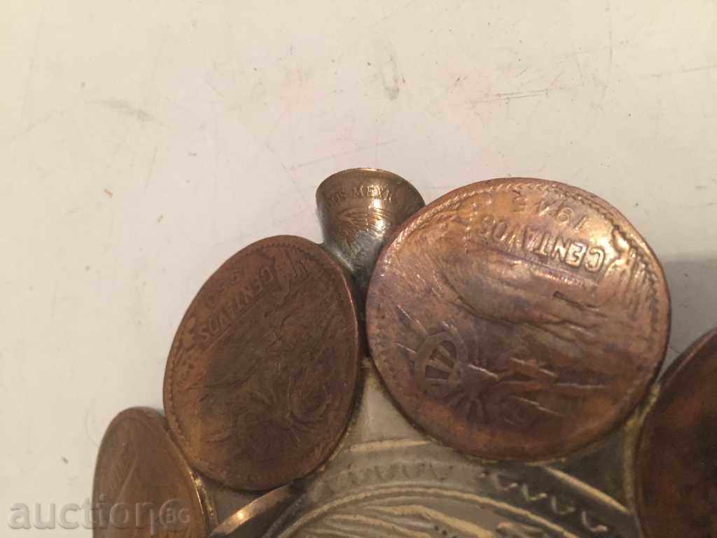 Auction ashtray of coins Auction ashtray of coins