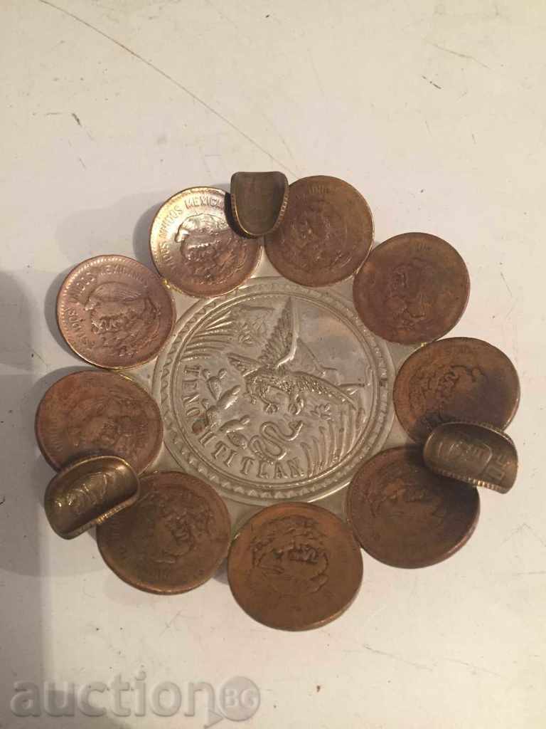 ashtray of coins