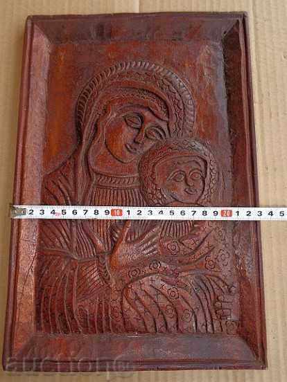 Bas-relief from wood, sculpture, wood-carving, wooden, Virgin Mary with price 79.00 BGN | € 40.39 Bas-relief from wood, sculpture, wood-carving, wooden, Virgin Mary with price 79.00 BGN | € 40.39