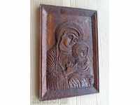 Bas-relief from wood, sculpture, wood-carving, wooden, Virgin Mary
