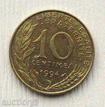 Франция 10 сантима 1994 / France 10 Centimes 1994