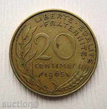 Franța 20 centime 1965 / Franta 20 Centimes 1965