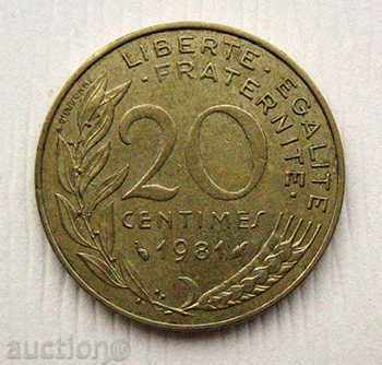 Franța 20 centime 1981 / Franta 20 Centimes 1981