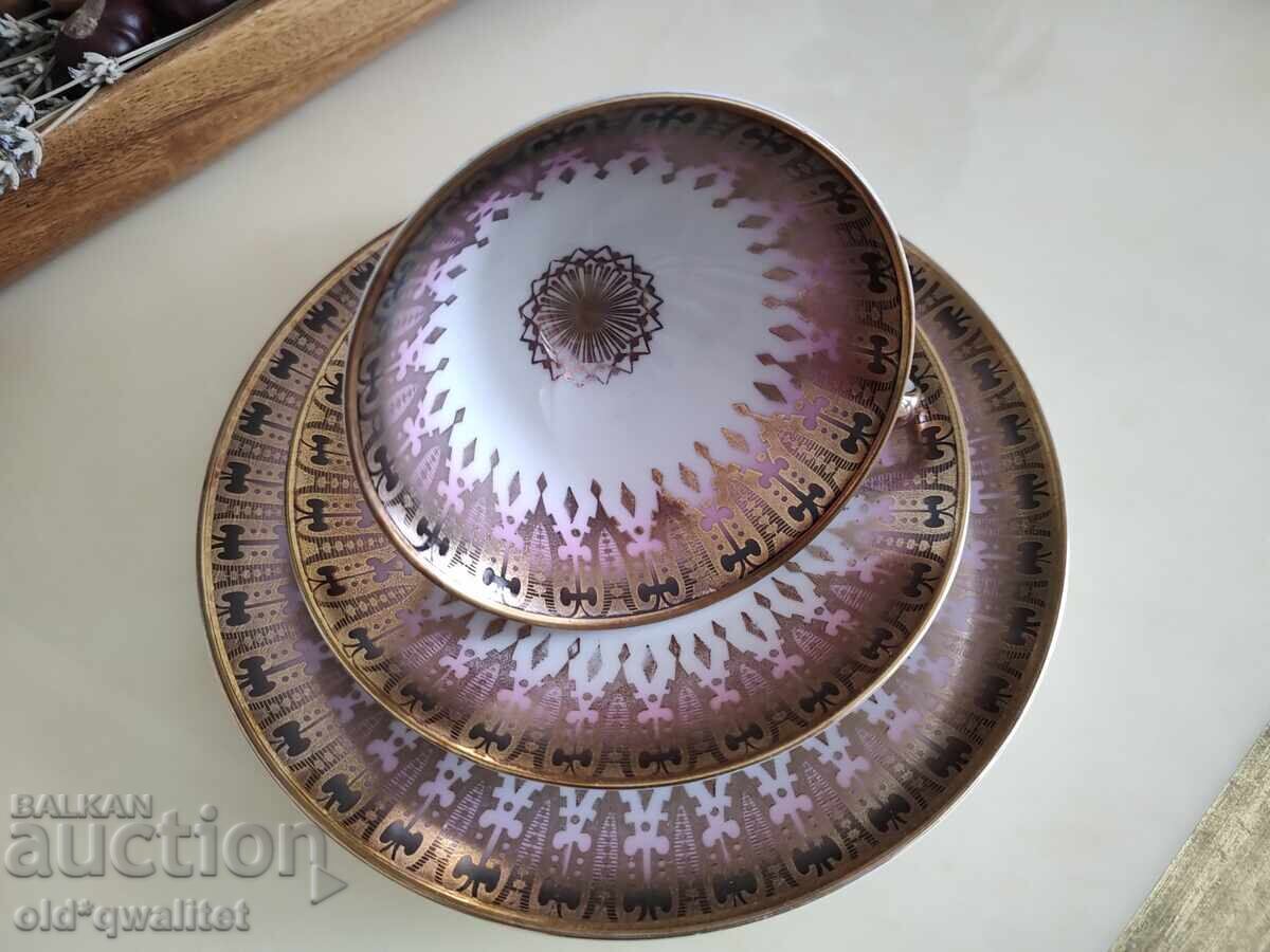 Porcelain teacup/coffee cup, marked, three pieces with price € 49.00 | 95.84 BGN Porcelain teacup/coffee cup, marked, three pieces with price € 49.00 | 95.84 BGN