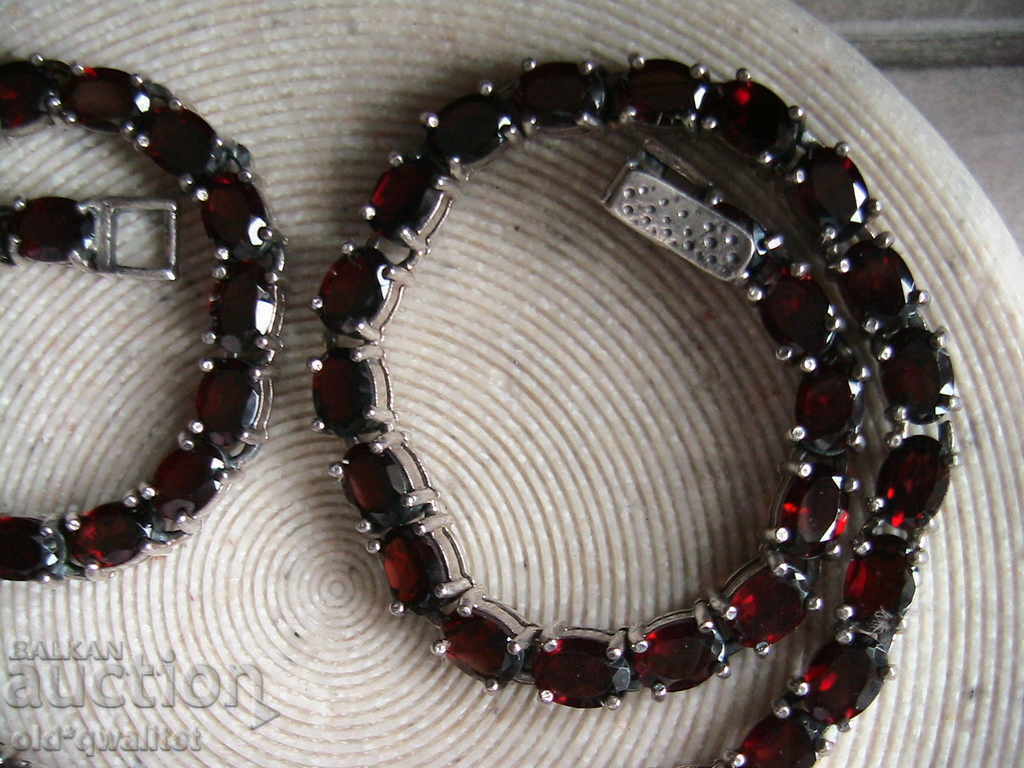 Delivery of CHARMING SILVER NECKLACE WITH NATURAL GARNET, 925 SILVER Delivery of CHARMING SILVER NECKLACE WITH NATURAL GARNET, 925 SILVER