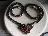 CHARMING SILVER NECKLACE WITH NATURAL GARNET, 925 SILVER