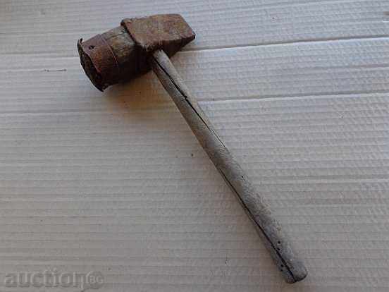 Old hammer hammer, wooden, wrought iron, barrel with price 49.00 BGN | € 25.05 Old hammer hammer, wooden, wrought iron, barrel with price 49.00 BGN | € 25.05