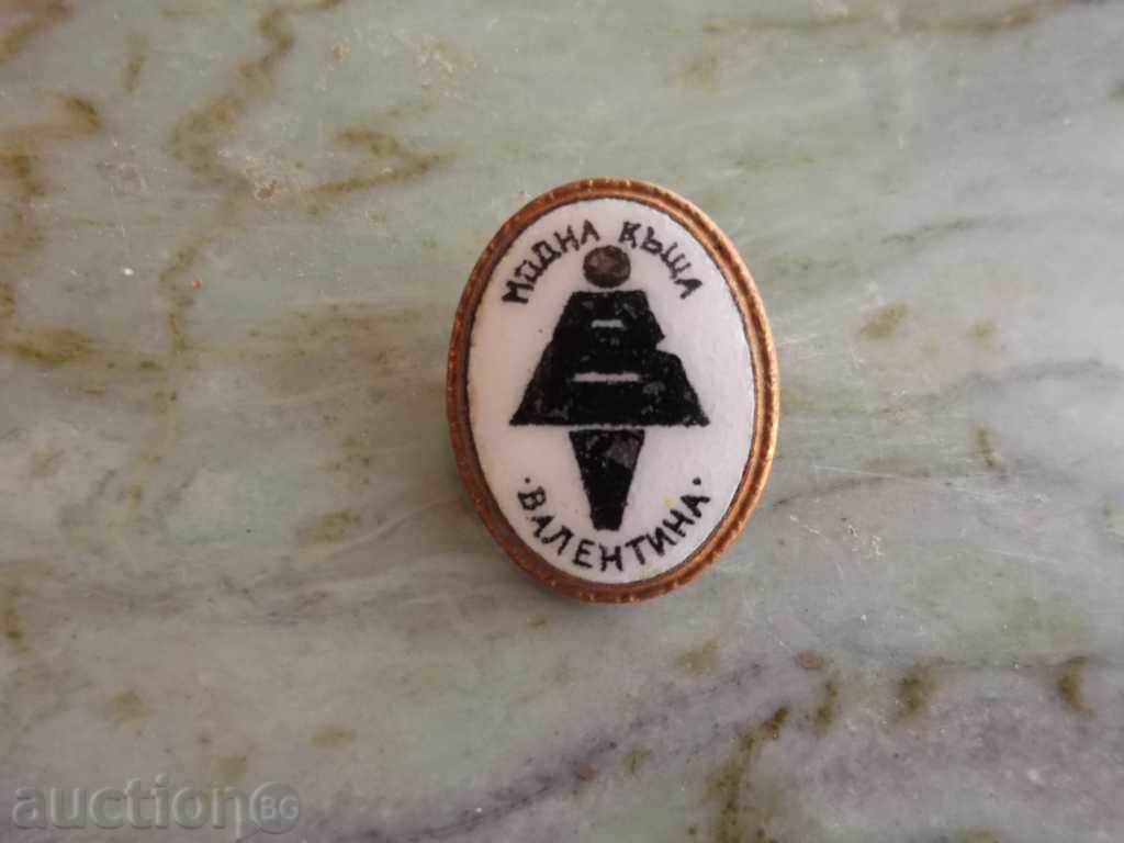 Auction Rare "Valentina" fashion house badge - bronze - porcelain Auction Rare "Valentina" fashion house badge - bronze - porcelain