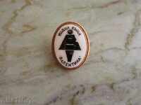 Rare "Valentina" fashion house badge - bronze - porcelain