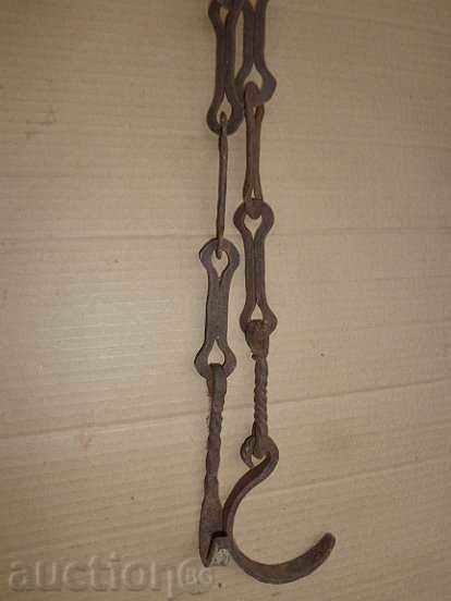 Old forged chain with hook, hearth for hearth with price 48.00 BGN | € 24.54 Old forged chain with hook, hearth for hearth with price 48.00 BGN | € 24.54