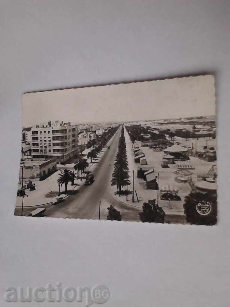 Пощенска картичка Tunis Aavenue Mohamed V 1960