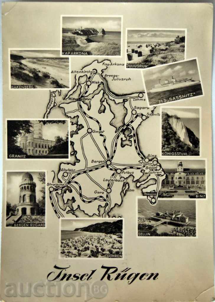Καρτ ποστάλ γερμανικό νησί του Rügen 1962