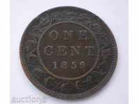 Канада 1 Цент 1859 Доста Рядка Монета