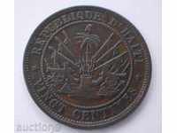 Хаити 20 Центим 1863 Доста Рядка Монета