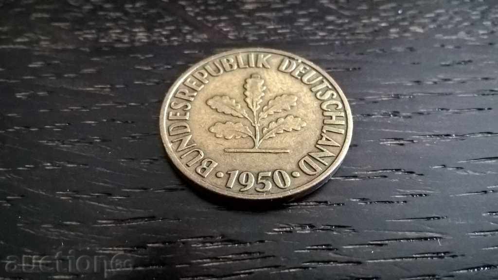 Delivery of Coin - Germany - 10 pennies 1950; series F Delivery of Coin - Germany - 10 pennies 1950; series F