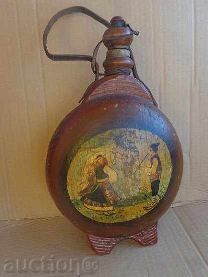 Old bulgarian vase, wooden with painting