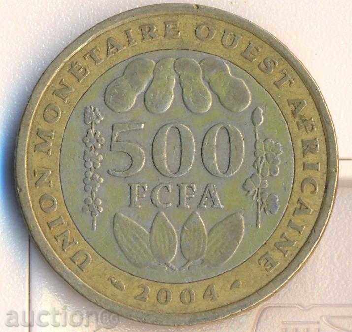 Западна Африка 500 франка 2004 година