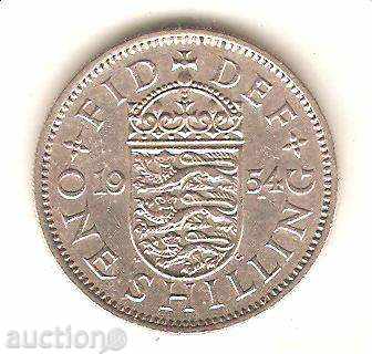 +Великобритания  1  шилинг  1954 г. английски герб