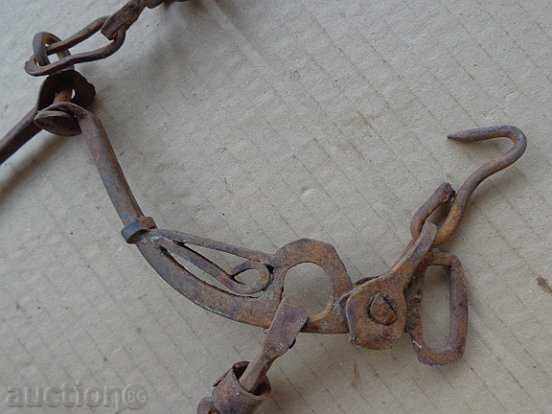Παράδοση Παλιά οθωμανική χαλινάρι, λουρί, σφυρήλατο σίδερο 19ου αιώνα