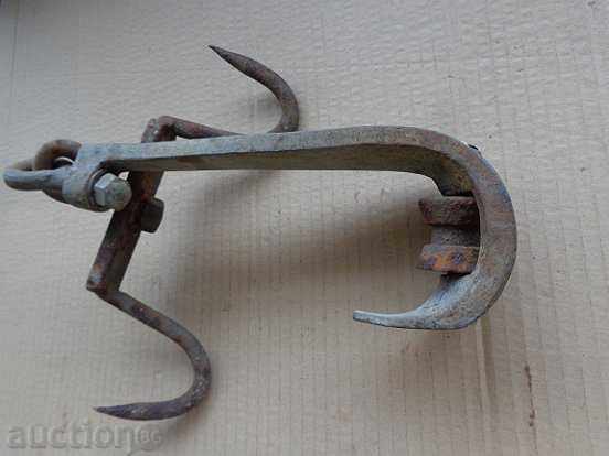 Delivery of Old forged hook with roller, crane, anchor
