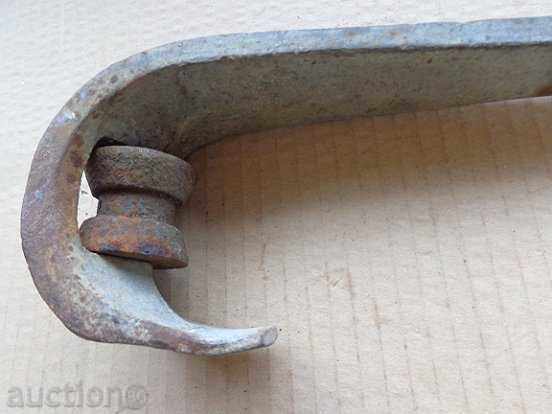 Old forged hook with roller, crane, anchor - 5