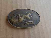 Old plaque, medallion, medal, sign