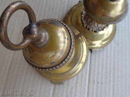 Old brass bracket for lampshade 2 pieces globe chandelier lamp - 5 Old brass bracket for lampshade 2 pieces globe chandelier lamp - 5