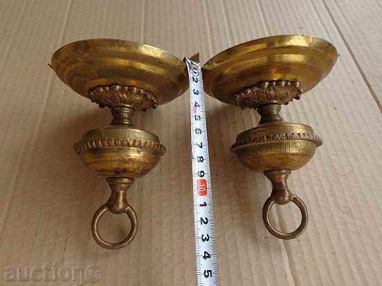 Old brass bracket for lampshade 2 pieces globe chandelier lamp - 6 Old brass bracket for lampshade 2 pieces globe chandelier lamp - 6