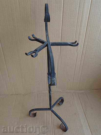 Auction  Old forged candlestick, candle, candelabra, wrought iron