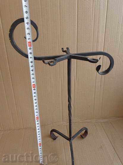 Old forged candlestick, candle, candelabra, wrought iron - 5
