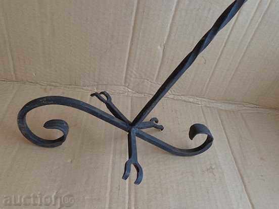 Old forged candlestick, candle, candelabra, wrought iron - 6