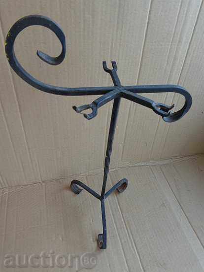 Old forged candlestick, candle, candelabra, wrought iron - 7