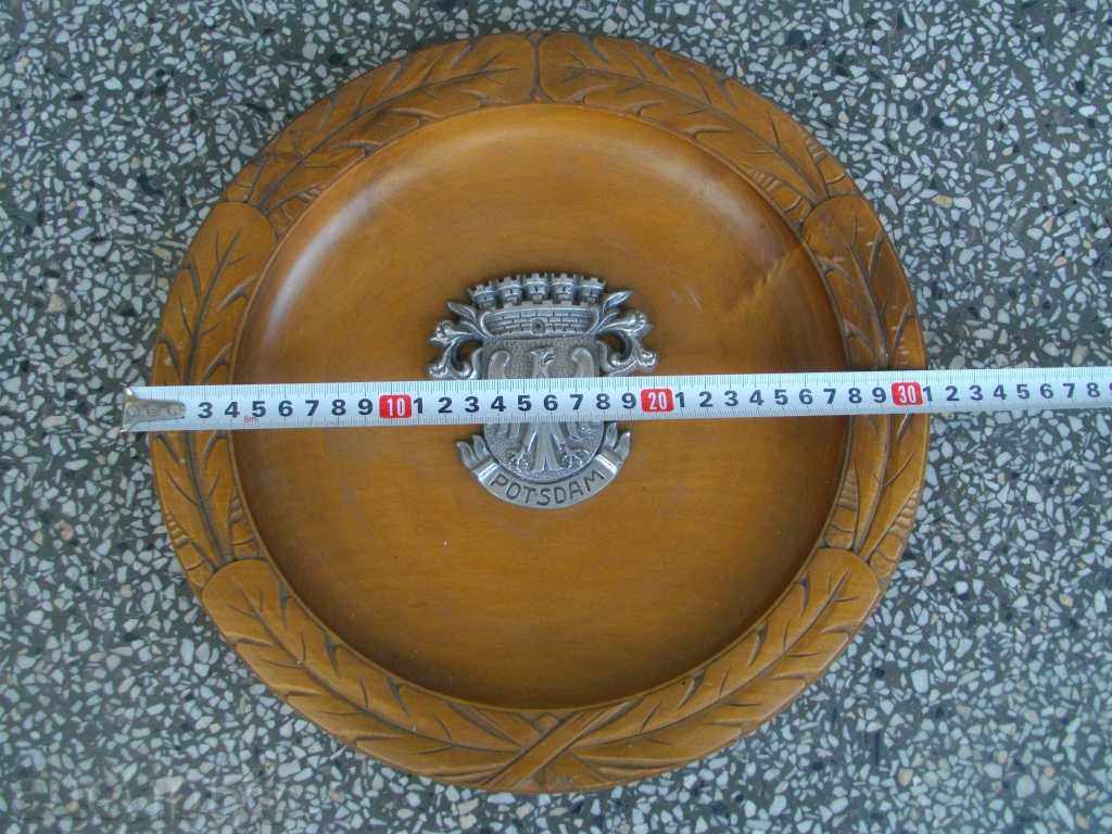 The wooden plate with metallic "POTSDAM" - 5 The wooden plate with metallic "POTSDAM" - 5
