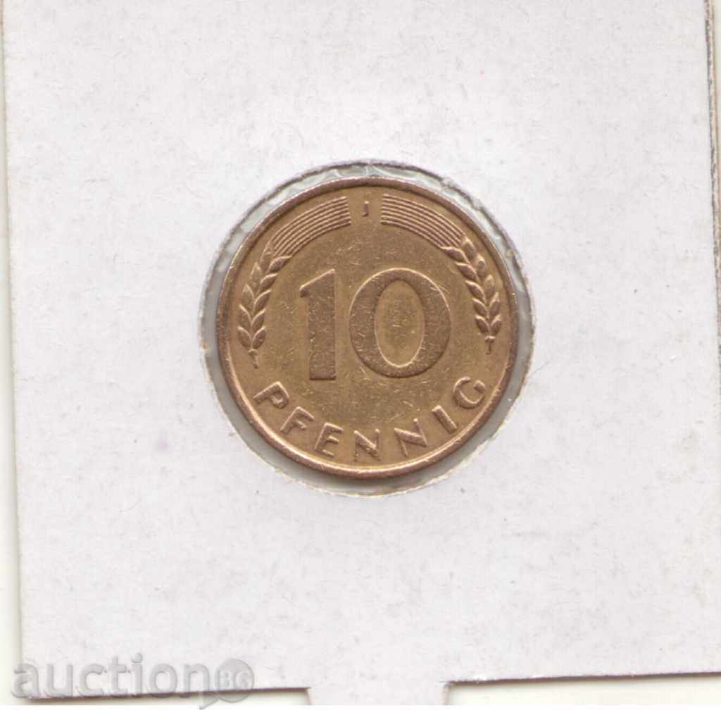 - Γερμανία-10 Pfennig-1950 J-KM# 108